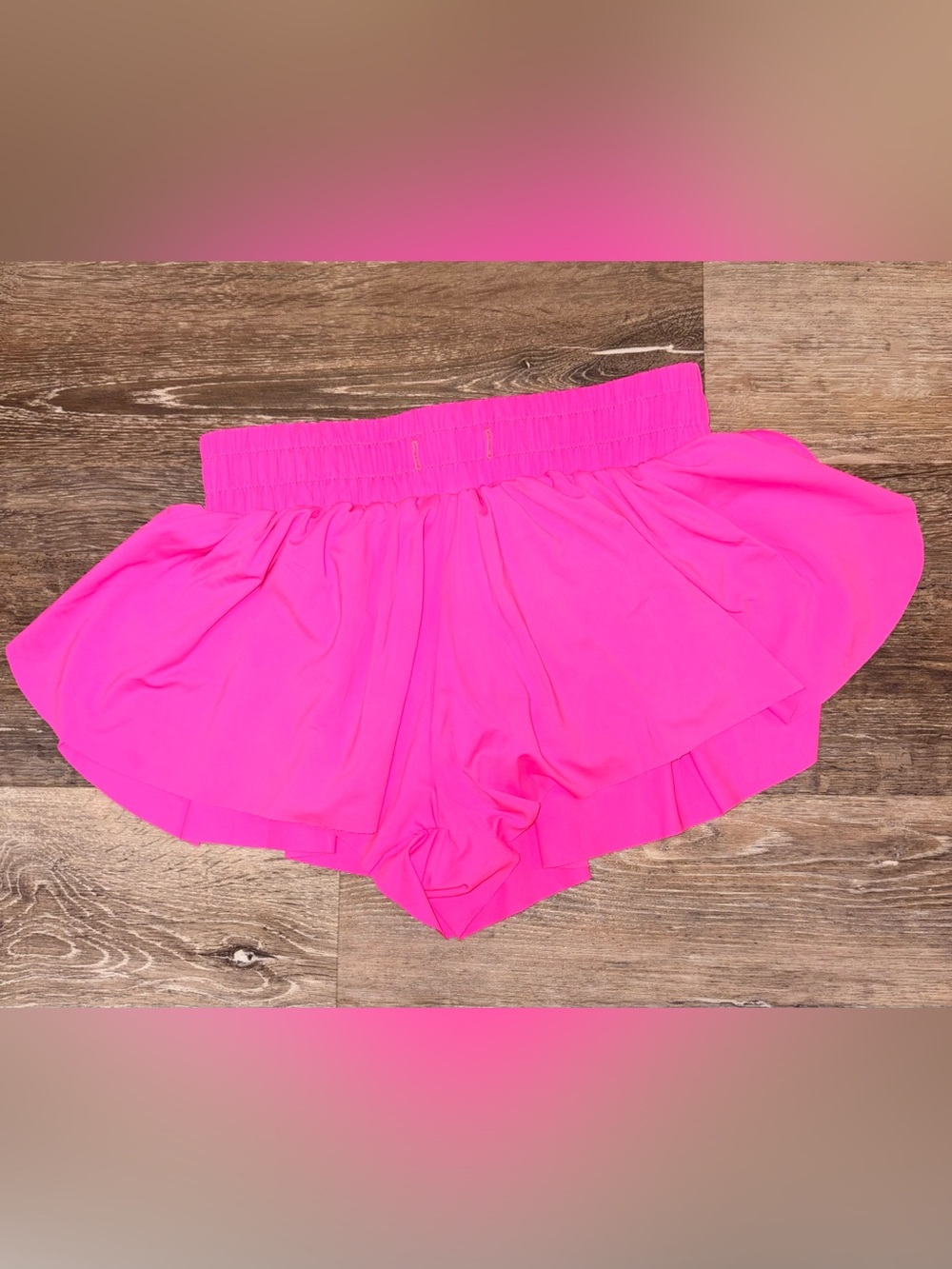 Katie J NYC Hot Pink Layered Athletic Shorts
